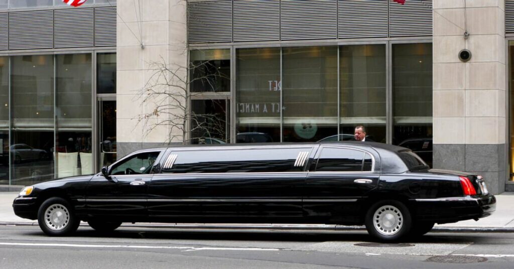 Black Lincoln stretch limousine