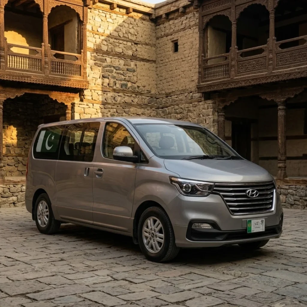 Silver Hyundai Grand Starex 1 Rent a car in lahore