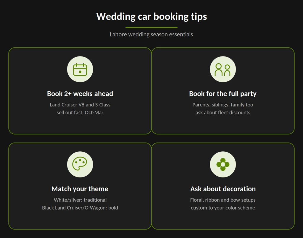 wedding car booking tips